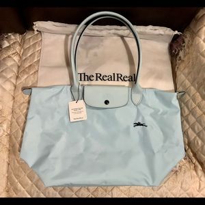 Longchamp large tote baby blue New